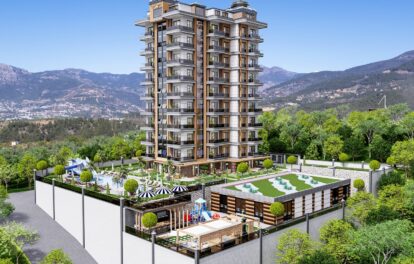 Full Activity Apartments In A Complex From Project For Sale In Kestel Alanya 1