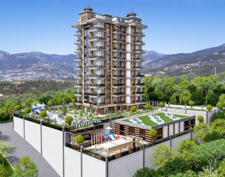 Full Activity Apartments In A Complex From Project For Sale In Kestel Alanya 1