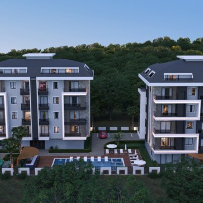 Luxuy Flats From Project With Social Features For Sale In Kestel Alanya 1