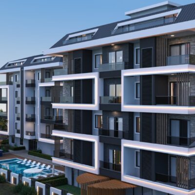 Luxuy Flats From Project With Social Features For Sale In Kestel Alanya 2