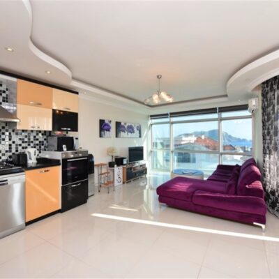 Möblierte 3-Zimmer-Maisonette mit Meerblick zum Verkauf in Alanya 1