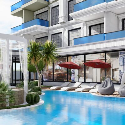 Nieuwbouw goedkoop 2 kamer appartement te koop in Kargicak Alanya 5