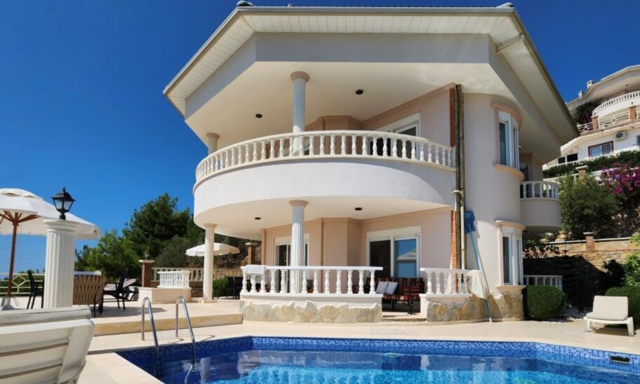 Sea View Furnished 5 Room Villa For Sale In Bektas Alanya 14