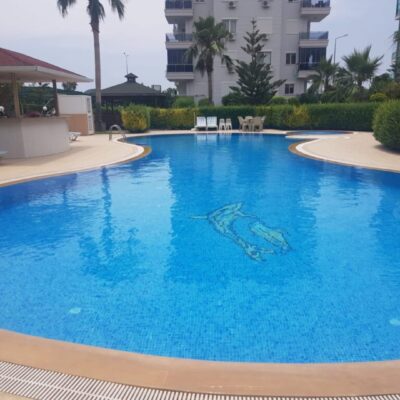 Dichtbij zee gemeubileerd 2 kamer appartement te koop in Kestel Alanya 2