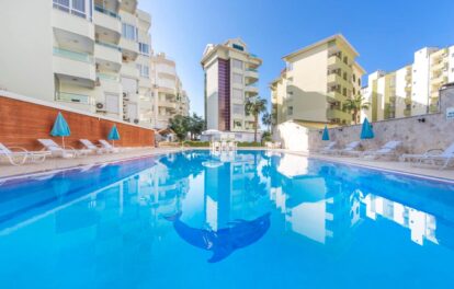 Beachfront Furnished 3 Room Apartment For Sale In Oba Alanya 1