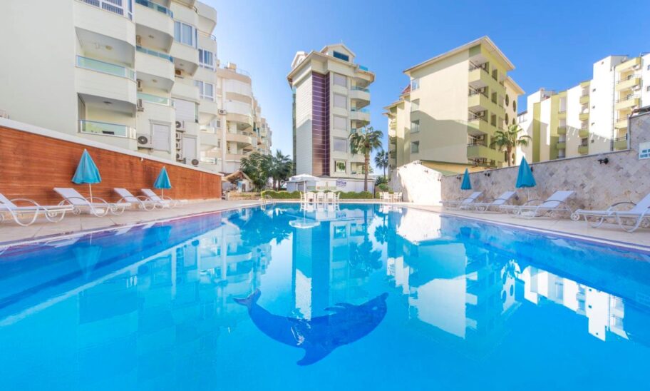 Beachfront Furnished 3 Room Apartment For Sale In Oba Alanya 1